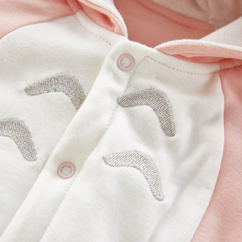 Baby Hooded Cotton Romper – Thick Padded Onesie