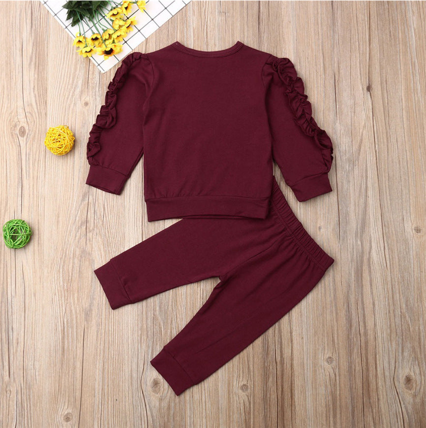 Baby Ruffle Jumper & Pants Set – 2 Piece Fall Outfit
