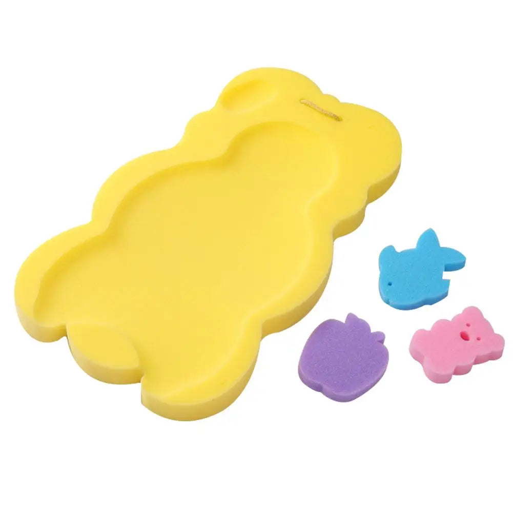 Portable Non-Slip Baby Bath Cushion with Sponge & Cartoon Design