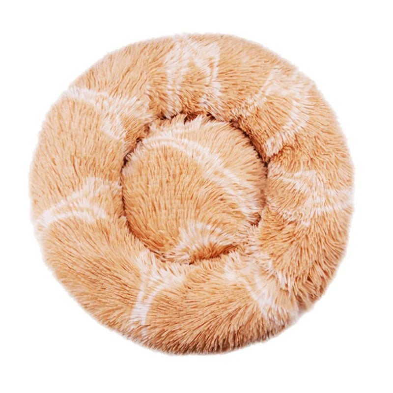Round Plush Pet Bed – Super Soft Winter Dog & Cat Bed (40–90cm)