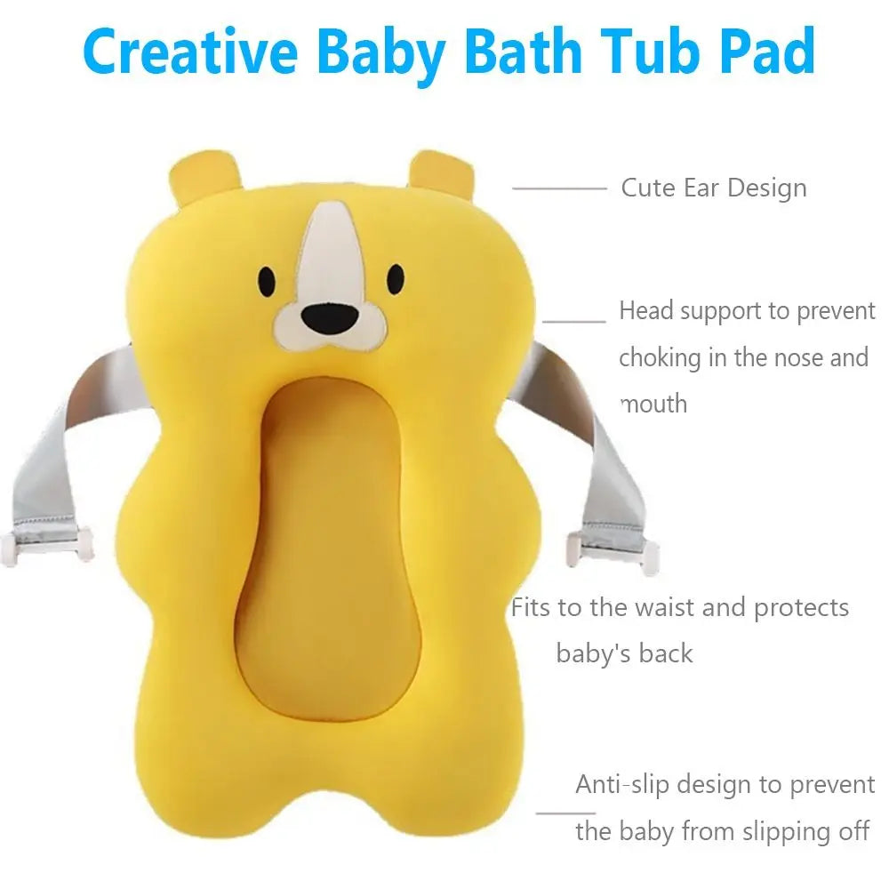 Soft Adjustable Baby Bath Cushion – Non-Slip Infant Tub Support Pillow