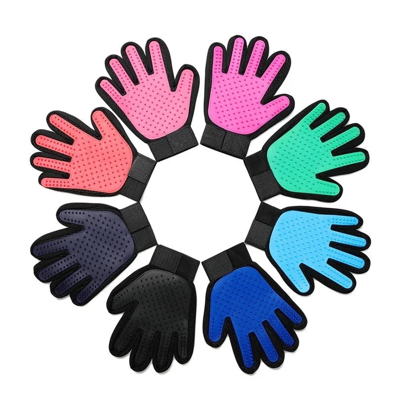 Silicone Pet Grooming Gloves – Hair Brush & Bathing Glove for Dogs & Cats