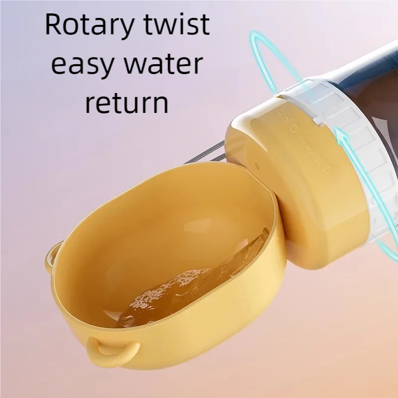 Portable Dog Water Bottle with Food Dispenser – Leak-Proof Travel Feeder Bowl