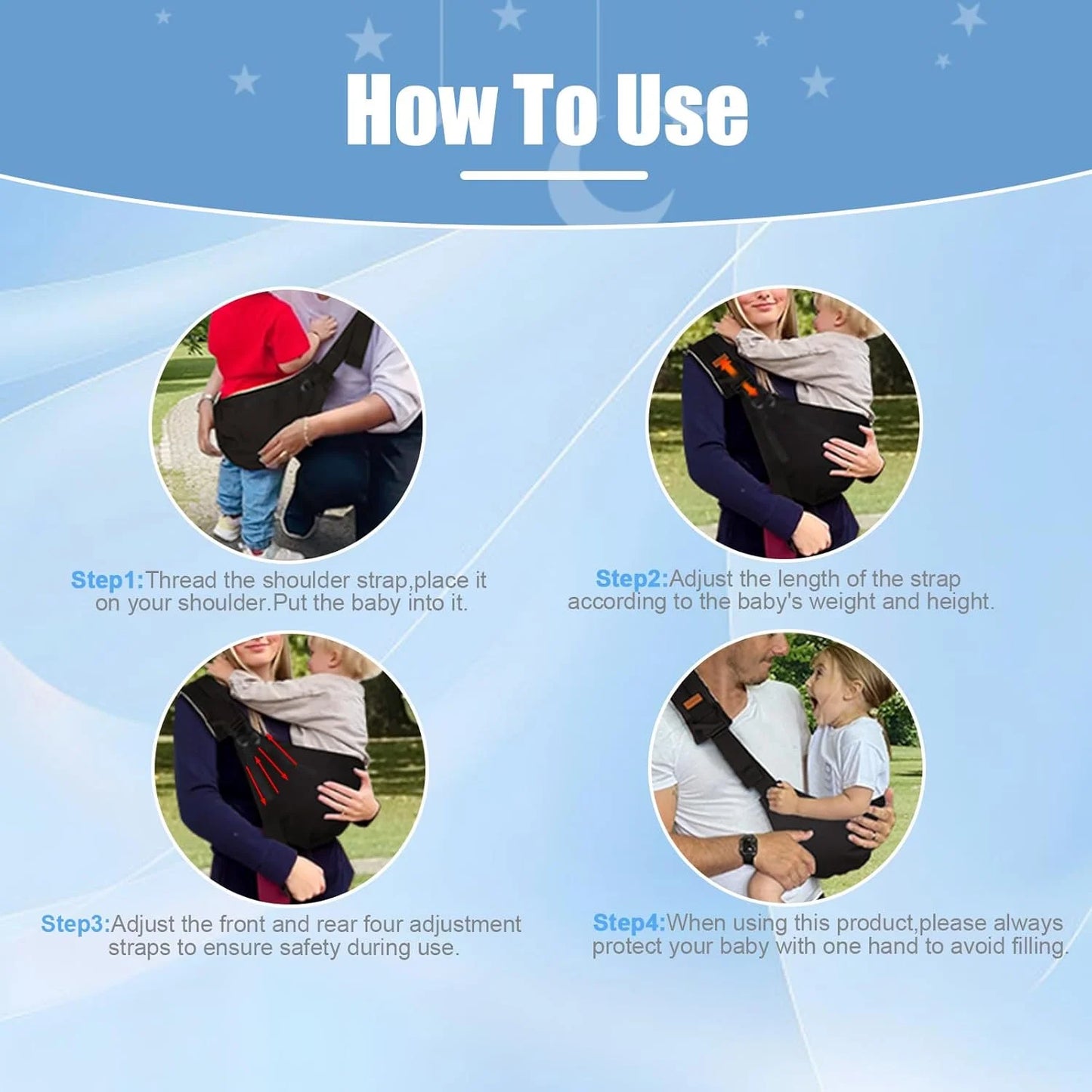 Adjustable Baby Carrier Sling – Portable Infant & Toddler Wrap