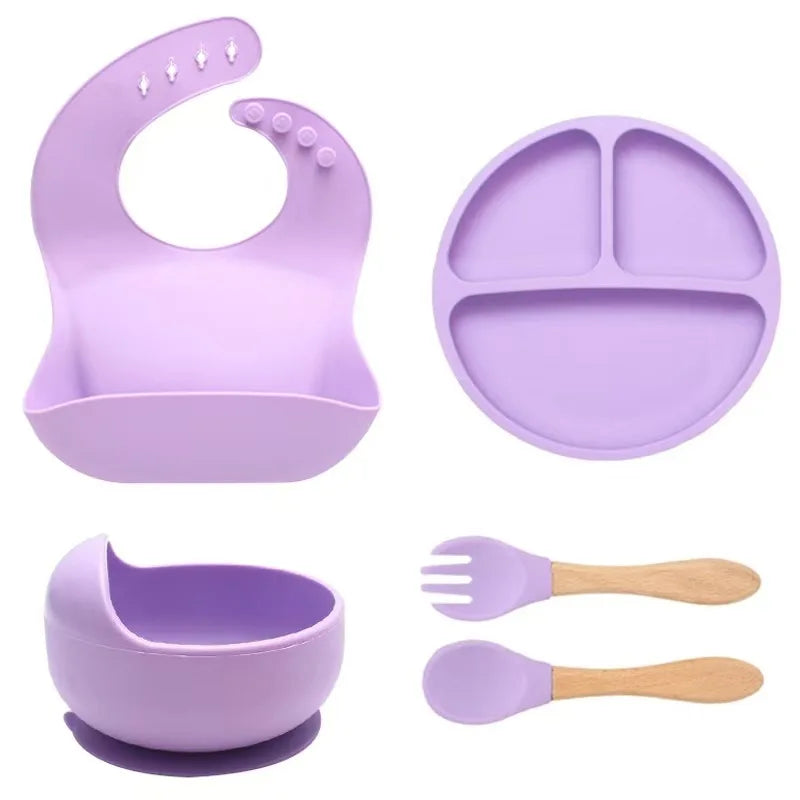 5-Piece Silicone Baby Feeding Set