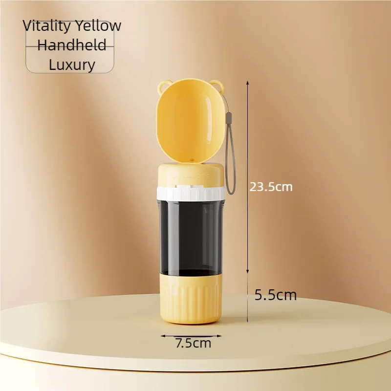 Portable Dog Water Bottle with Food Dispenser – Leak-Proof Travel Feeder Bowl