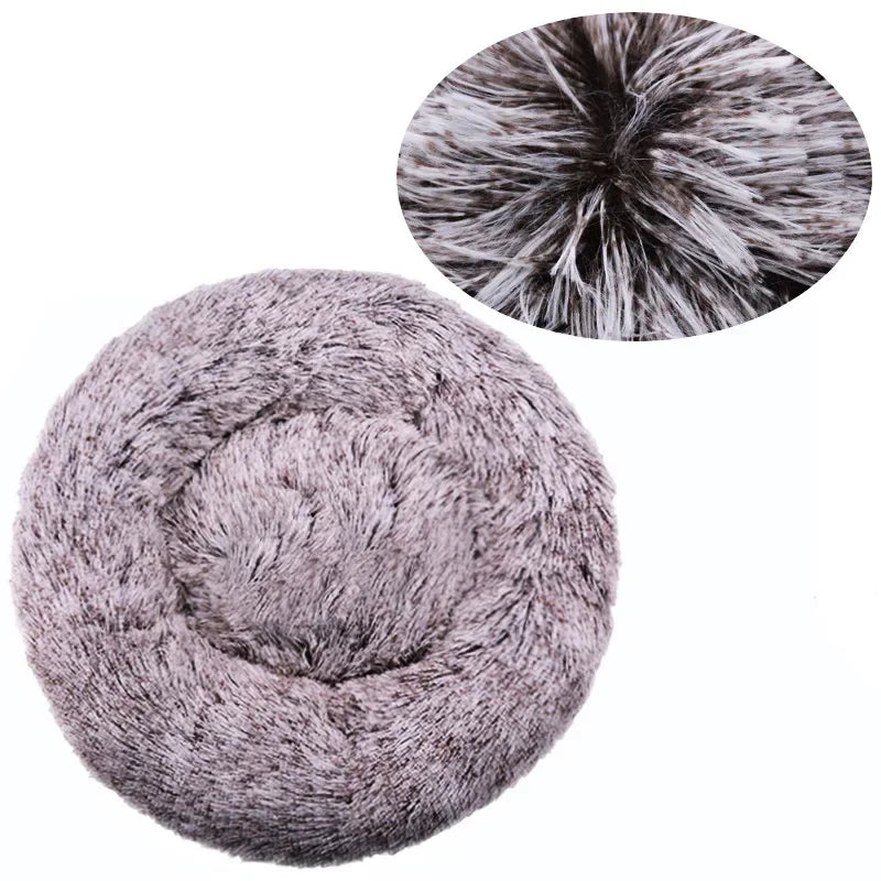 Round Plush Pet Bed – Super Soft Winter Dog & Cat Bed (40–90cm)