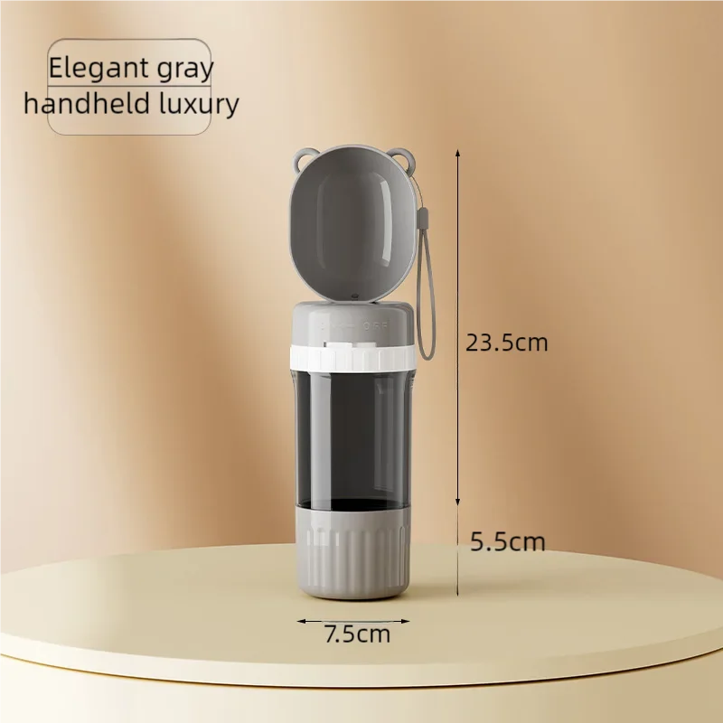 Portable Dog Water Bottle with Food Dispenser – Leak-Proof Travel Feeder Bowl