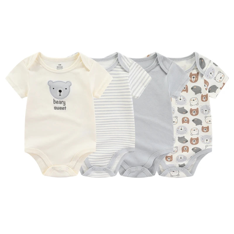 Unisex Newborn Baby Bodysuits Set for Boys and Girls