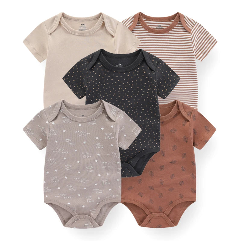 Unisex Newborn Baby Bodysuits Set for Boys and Girls
