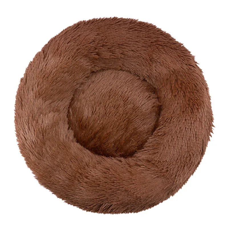 Round Plush Pet Bed – Super Soft Winter Dog & Cat Bed (40–90cm)