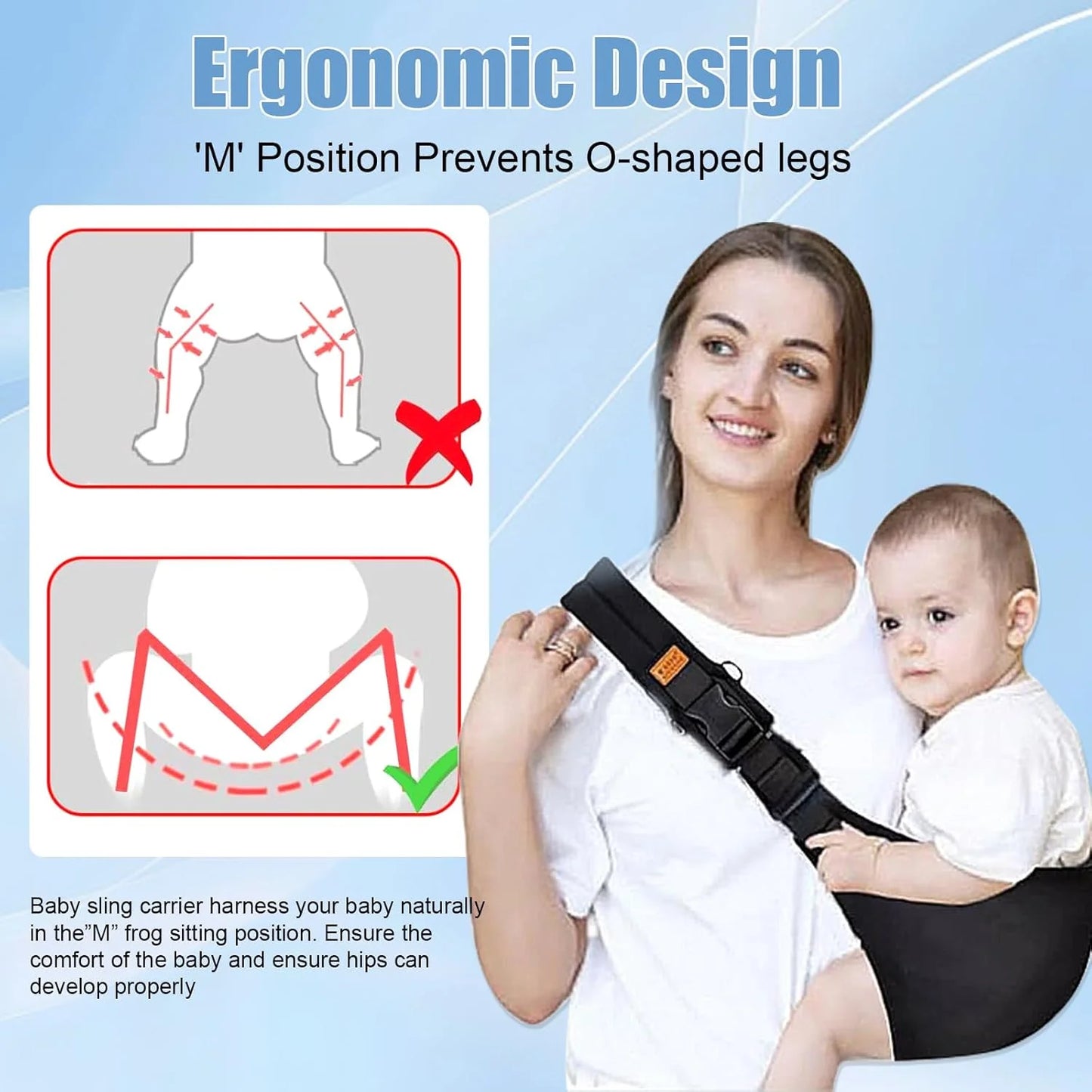 Adjustable Baby Carrier Sling – Portable Infant & Toddler Wrap