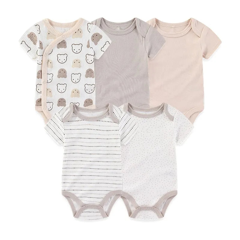 Unisex Newborn Baby Bodysuits Set for Boys and Girls