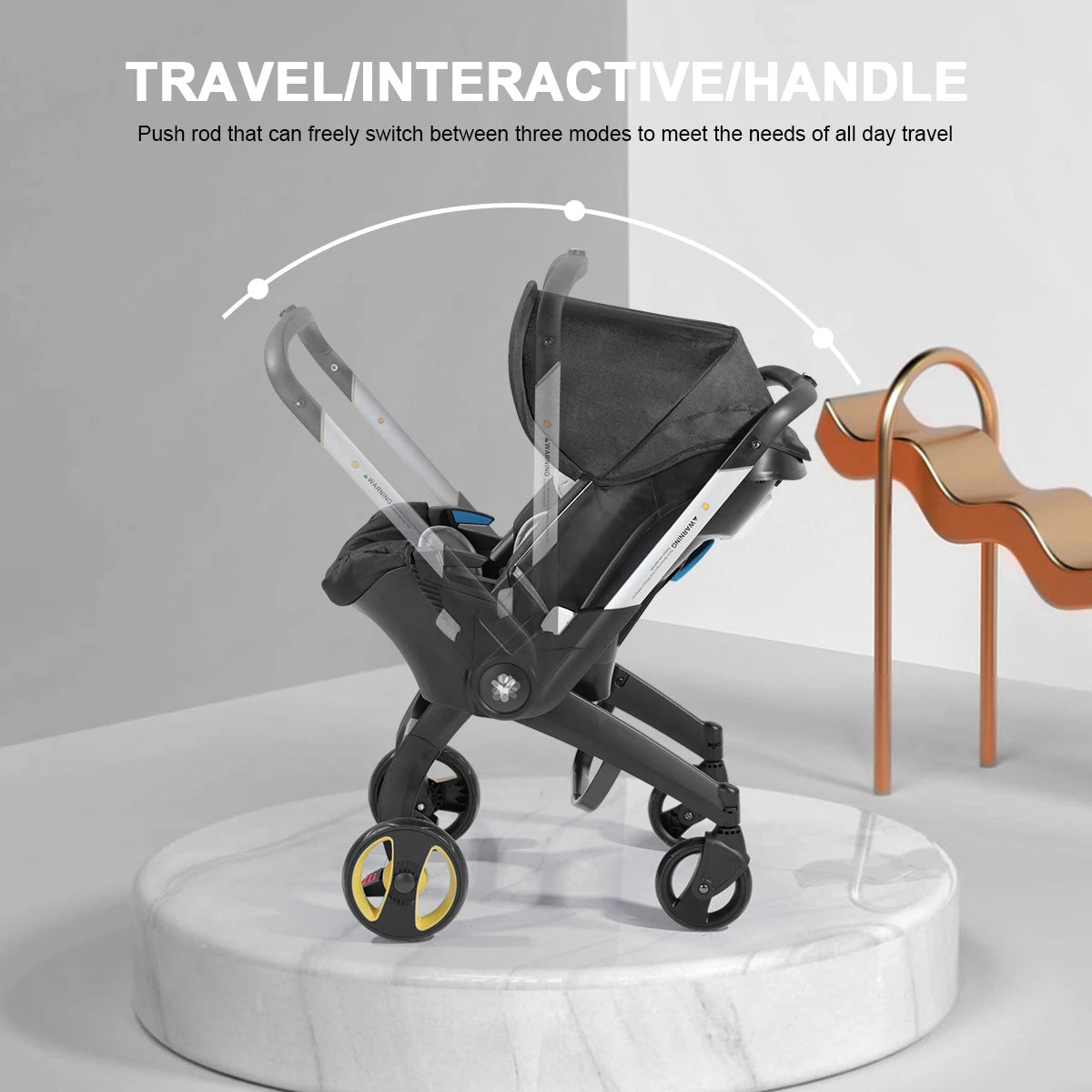 -Wheel Folding Baby Stroller with Adjustable Handle – Newborn Travel & Outdoor Use