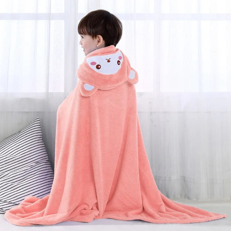 Baby Hooded Bath Towel – Soft, Super Absorbent Microfiber with Cute Animal Prints