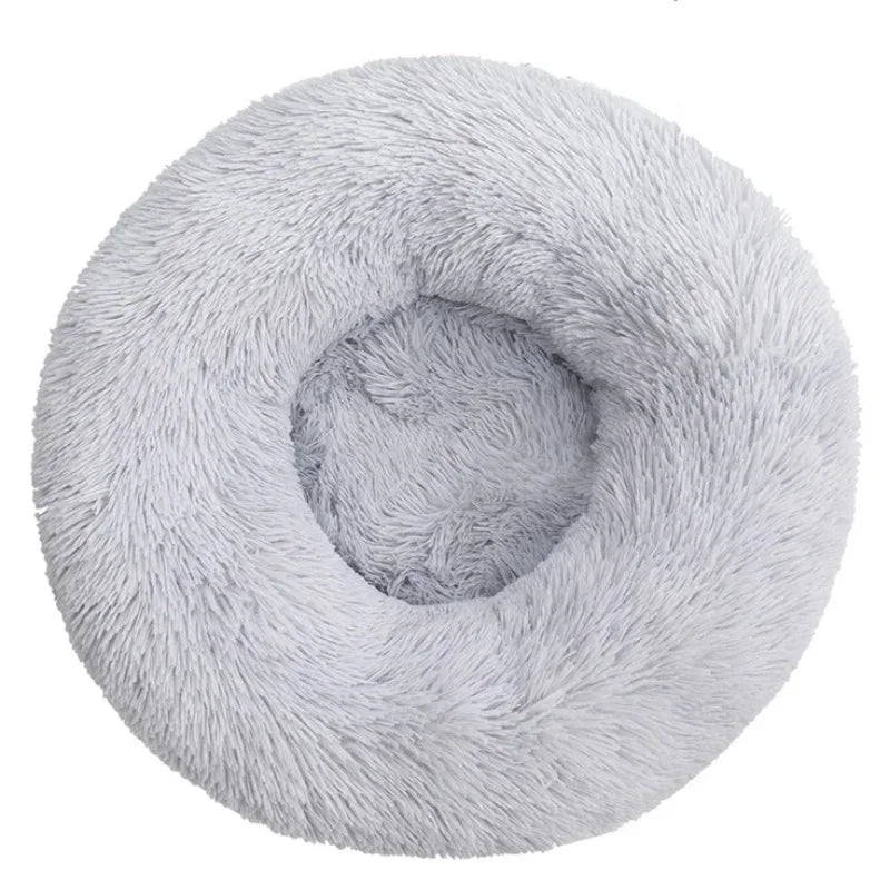 Round Plush Pet Bed – Super Soft Winter Dog & Cat Bed (40–90cm)