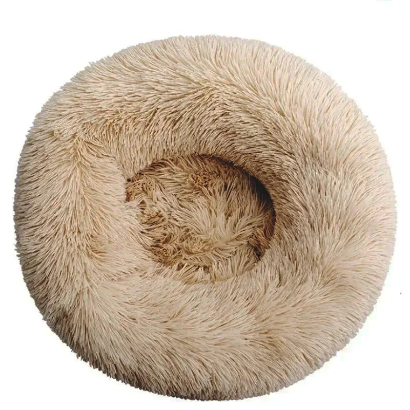 Round Plush Pet Bed – Super Soft Winter Dog & Cat Bed (40–90cm)