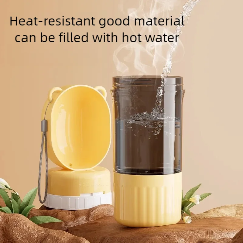 Portable Dog Water Bottle with Food Dispenser – Leak-Proof Travel Feeder Bowl