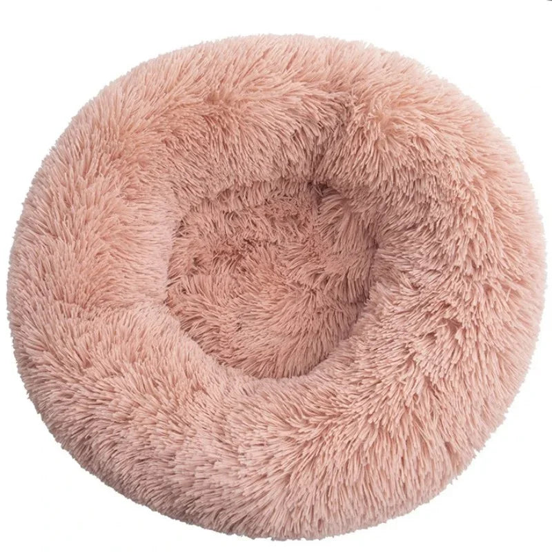 Round Plush Pet Bed – Super Soft Winter Dog & Cat Bed (40–90cm)