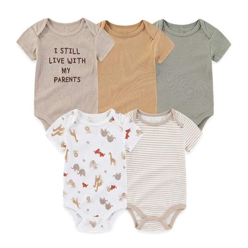 Unisex Newborn Baby Bodysuits Set for Boys and Girls