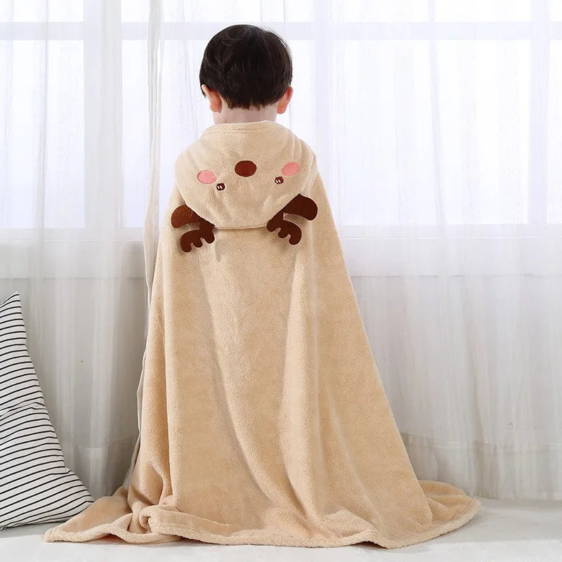 Baby Hooded Bath Towel – Soft, Super Absorbent Microfiber with Cute Animal Prints