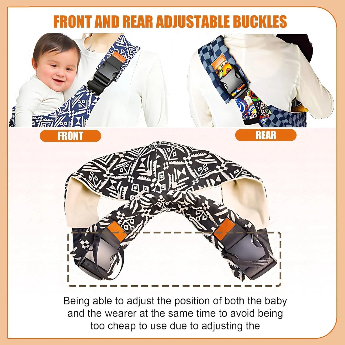 Adjustable Baby Carrier Sling – Portable Infant & Toddler Wrap