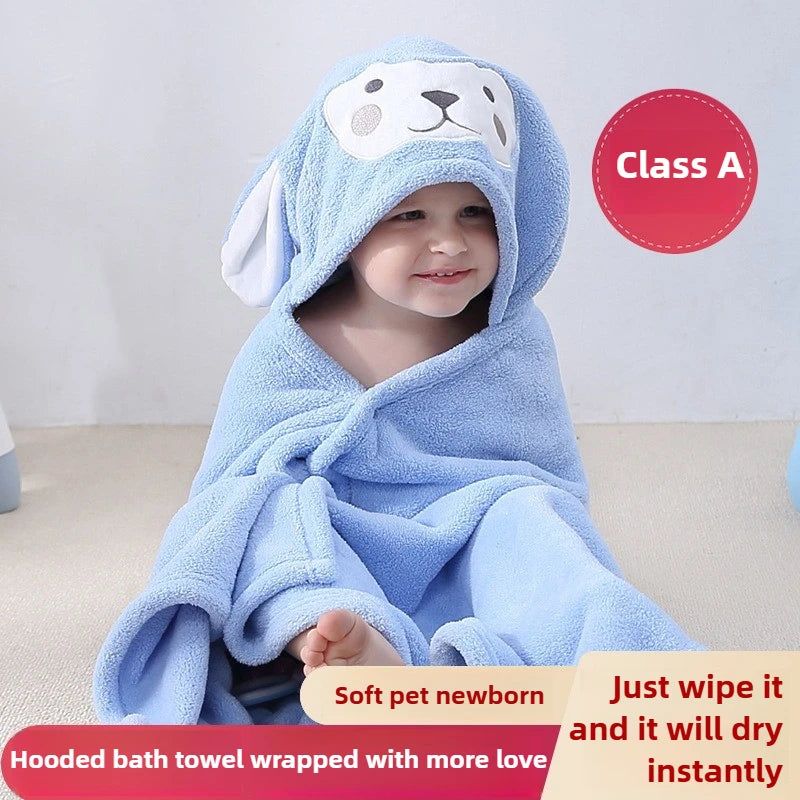 Baby Hooded Bath Towel – Soft, Super Absorbent Microfiber with Cute Animal Prints