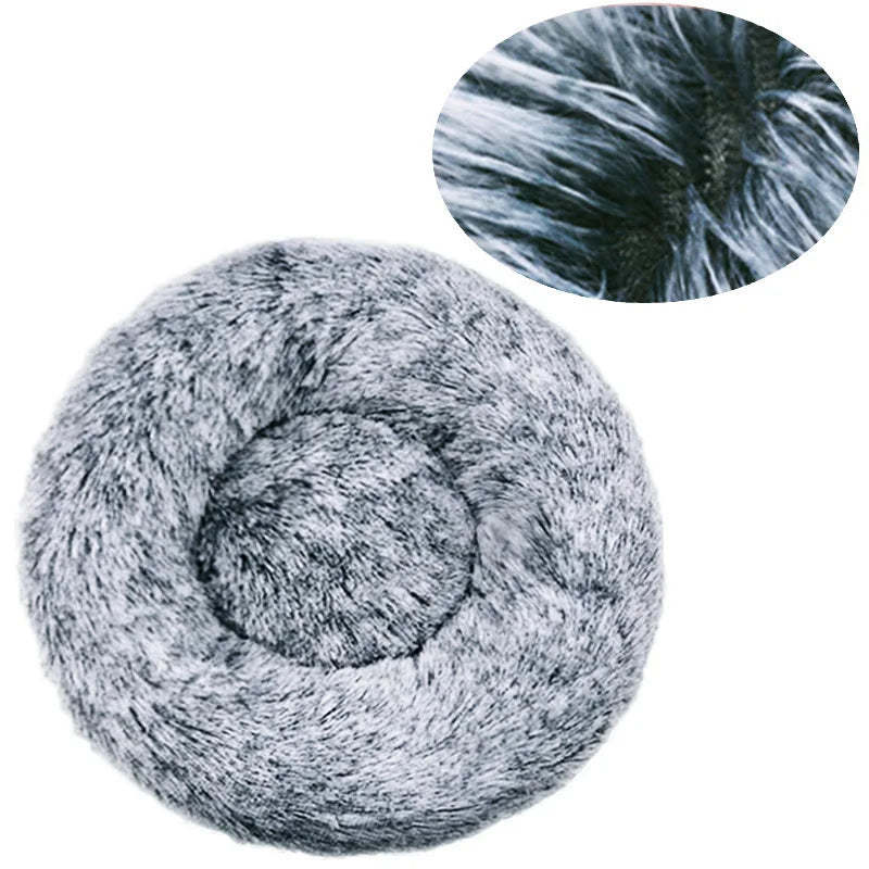 Round Plush Pet Bed – Super Soft Winter Dog & Cat Bed (40–90cm)