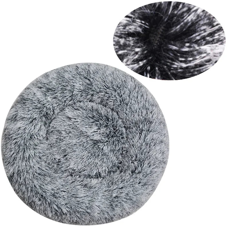 Round Plush Pet Bed – Super Soft Winter Dog & Cat Bed (40–90cm)