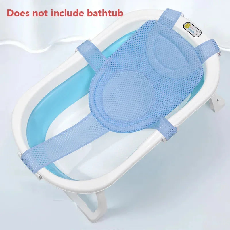 Adjustable Baby Bath Net Mat – Cross-Shaped Non-Slip Bathtub Pillow & Seat Cushion