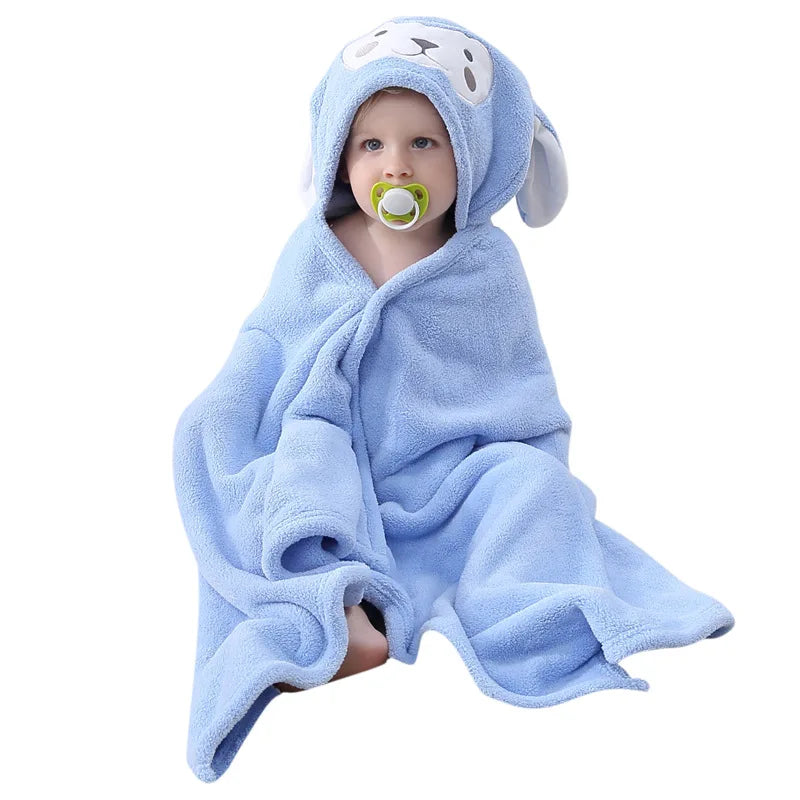 Baby Hooded Bath Towel – Soft, Super Absorbent Microfiber with Cute Animal Prints