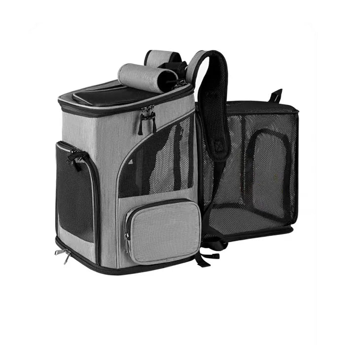 Expandable Pet Carrier Backpack – Breathable Travel Bag for Cats & Dogs