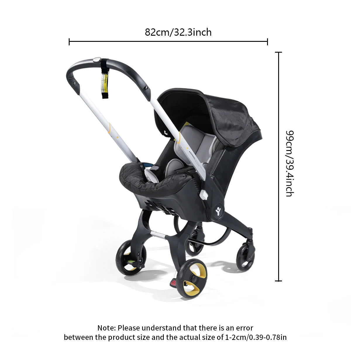 -Wheel Folding Baby Stroller with Adjustable Handle – Newborn Travel & Outdoor Use
