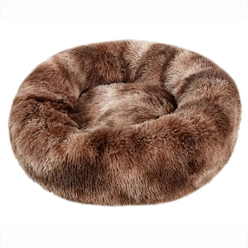 Round Plush Pet Bed – Super Soft Winter Dog & Cat Bed (40–90cm)