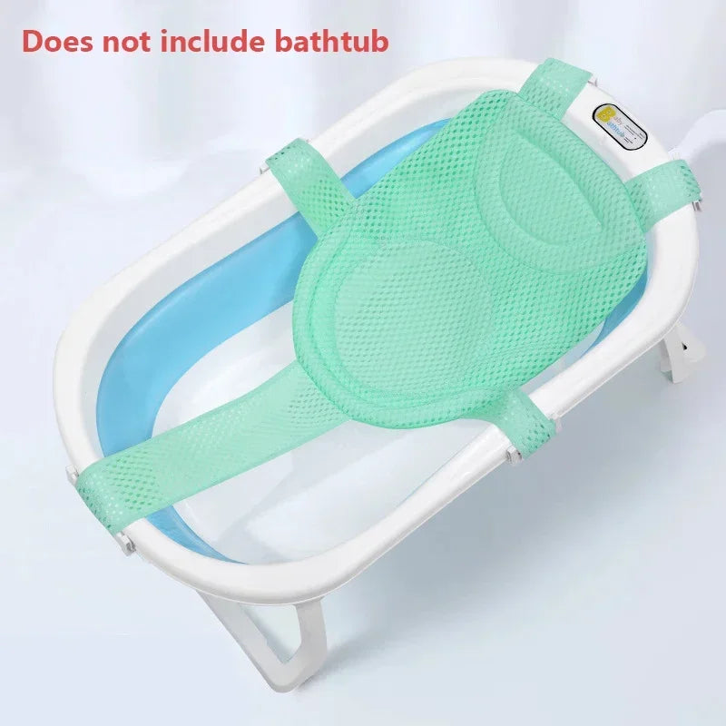 Adjustable Baby Bath Net Mat – Cross-Shaped Non-Slip Bathtub Pillow & Seat Cushion