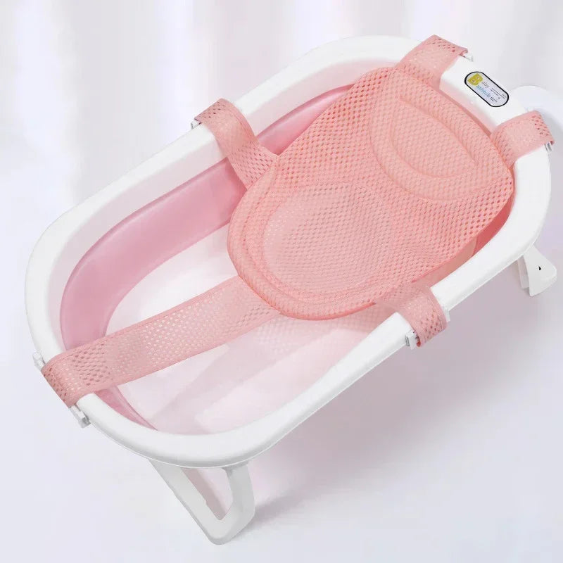 Adjustable Baby Bath Net Mat – Cross-Shaped Non-Slip Bathtub Pillow & Seat Cushion