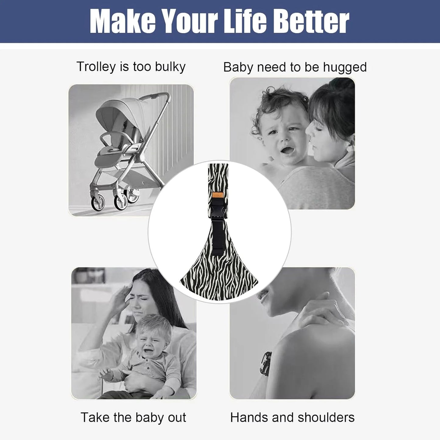 Adjustable Baby Carrier Sling – Portable Infant & Toddler Wrap
