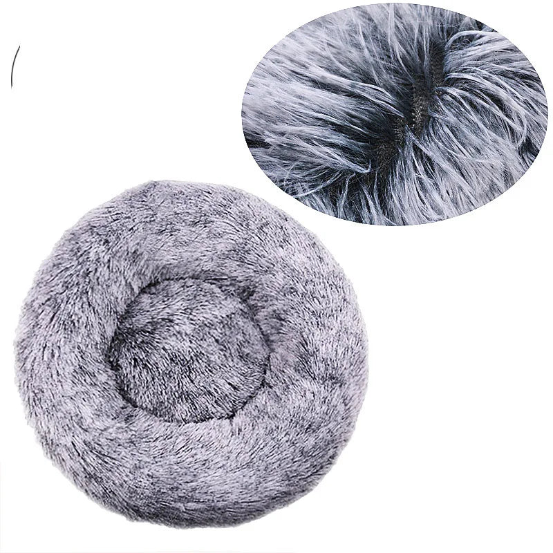 Round Plush Pet Bed – Super Soft Winter Dog & Cat Bed (40–90cm)