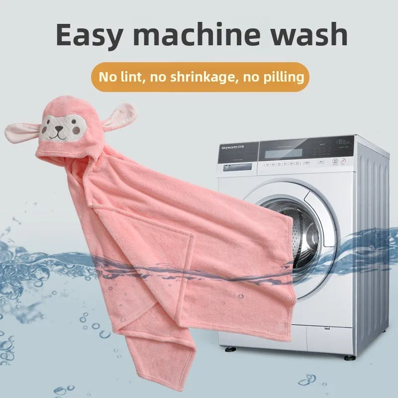Baby Hooded Bath Towel – Soft, Super Absorbent Microfiber with Cute Animal Prints
