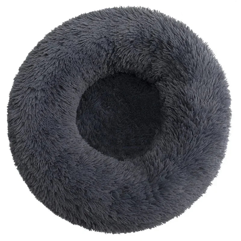 Round Plush Pet Bed – Super Soft Winter Dog & Cat Bed (40–90cm)