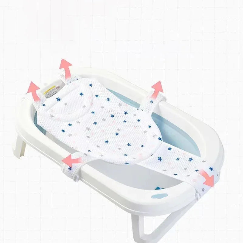 Adjustable Baby Bath Net Mat – Cross-Shaped Non-Slip Bathtub Pillow & Seat Cushion