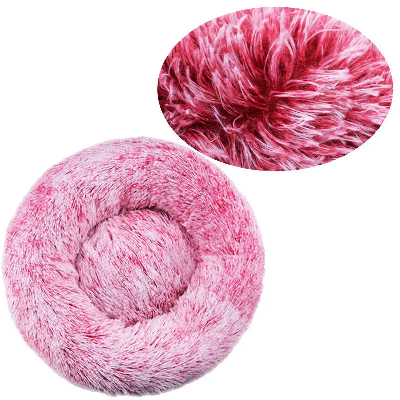 Round Plush Pet Bed – Super Soft Winter Dog & Cat Bed (40–90cm)