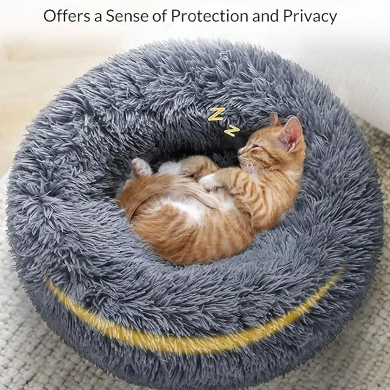 Round Plush Pet Bed – Super Soft Winter Dog & Cat Bed (40–90cm)