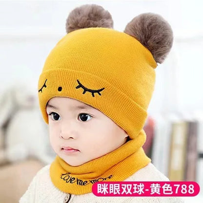 0-12 Months Baby Knitted Hat & Scarf Set – Warm for Autumn & Winter