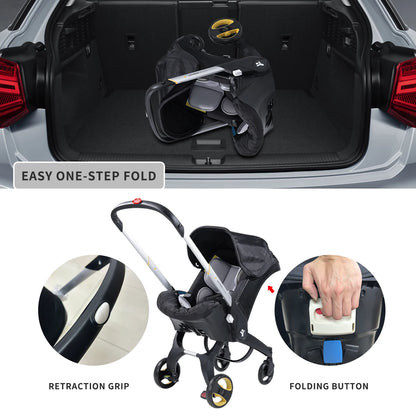 -Wheel Folding Baby Stroller with Adjustable Handle – Newborn Travel & Outdoor Use