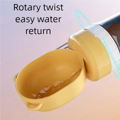 Portable Dog Water Bottle with Food Dispenser – Leak-Proof Travel Feeder Bowl