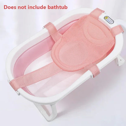 Adjustable Baby Bath Net Mat – Cross-Shaped Non-Slip Bathtub Pillow & Seat Cushion
