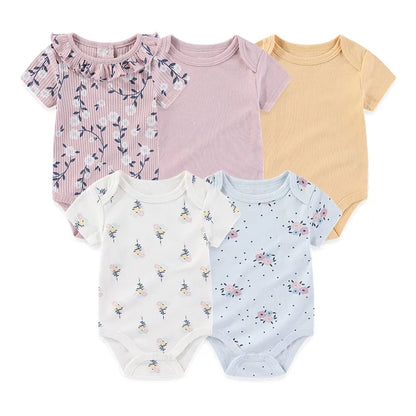 Unisex Newborn Baby Bodysuits Set for Boys and Girls