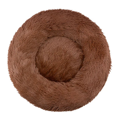 Round Plush Pet Bed – Super Soft Winter Dog & Cat Bed (40–90cm)