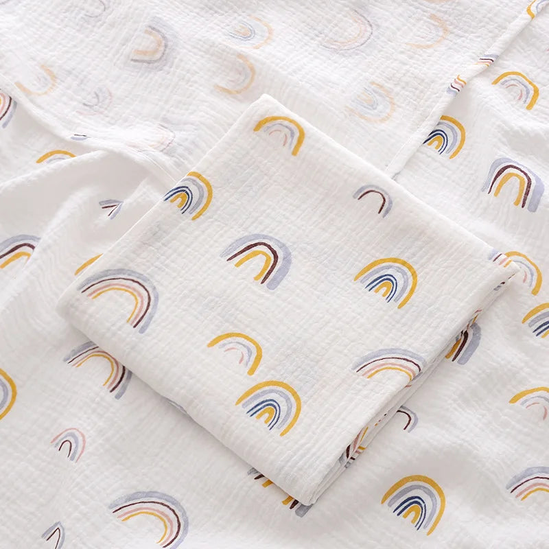 100x100cm Cotton Muslin Baby Swaddle Blanket – Newborn Bath Towel & Bedding